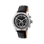 Heritor Automatic Kinser Mens Leather Day & Date-silver/black Watches
