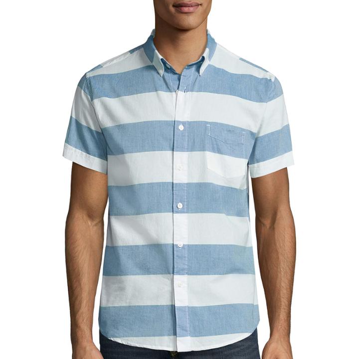 Arizona Stripe Poplin Button-front Shirt