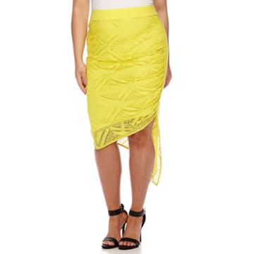 Bisou Bisou Asymmetrical Lace Skirt - Plus