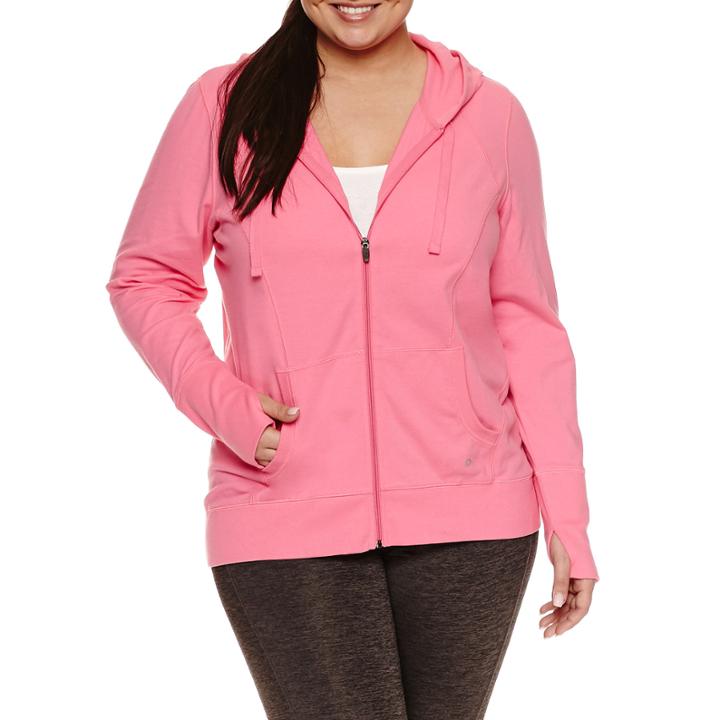Xersion Long Sleeve Jersey Hoodie Plus