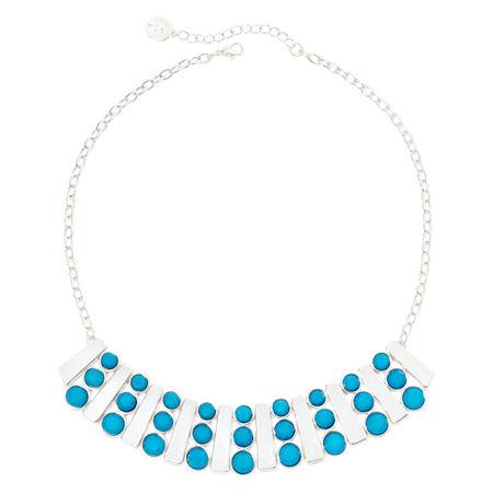Liz Claiborne Aqua Silver-tone Collar Necklace