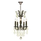 Versailles Collection 5 Light Antique Bronze Finish And Golden Teak Crystal Mini Chandelier