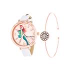 Bella Pilar Womens White Watch Boxed Set-bps008wt