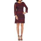 Studio 1 Long-sleeve Textured Knit Fit-and-flare Dress - Petite