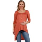 24/7 Comfort Apparel Laila Henley Style Maternitytunic Top