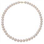 Womens Genuine White Cultured Freshwater Pearls Strand Necklace