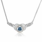 Womens 1/8 Ct. T.w. Genuine Blue Diamond Statement Necklace