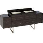 75.5-in. W Floor Mount Dawn Grey Vanity Set For 3h4-in. Drilling Black Galaxy Top Biscuit Um Sink