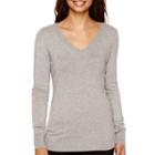 Worthington Long-sleeve V-neck Pullover Sweater - Tall