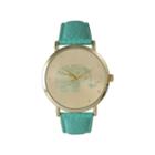 Olivia Pratt Womens Rhinestone Accent Elephant Dial Mint Leather Watch 26411mint