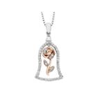 Enchanted By Disney Womens 1/4 Ct. T.w. White Diamond Sterling Silver Pendant Necklace