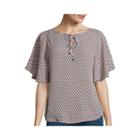 Stylus&trade; Flutter-sleeve Peasant Top
