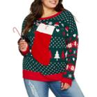Christmas Stocking Sweater- Juniors Plus