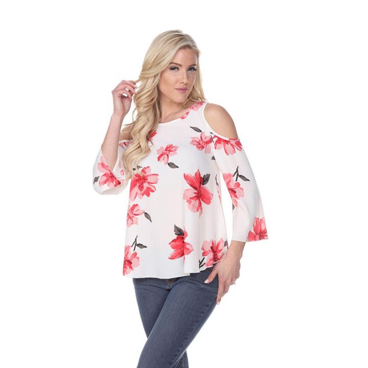 White Mark Lorain' Cold Shoulder Top
