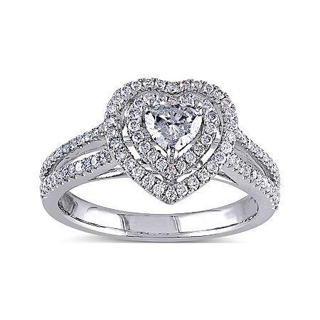 3/4 Ct. T.w. Diamond 14k White Gold Heart Ring