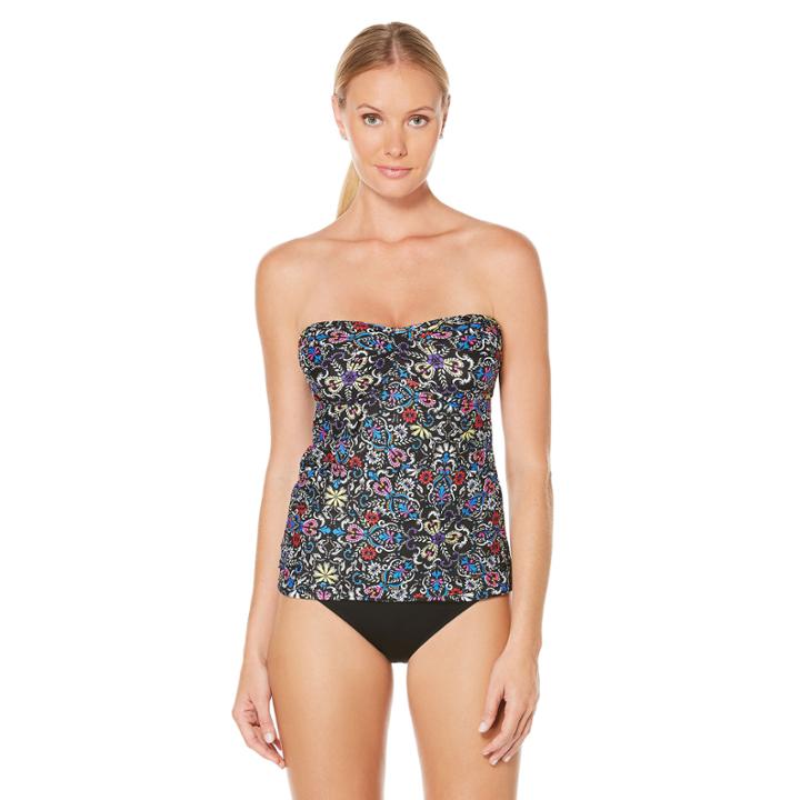 Coastal Zone By Jantzen Floral Bandeau Swimsuit Top