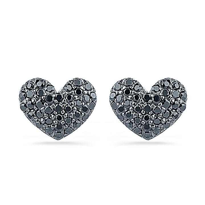 1/4 Ct. T.w. Black Diamond 8mm Stud Earrings