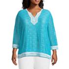 Alfred Dunner Turks & Caicos Lace Tunic- Plus