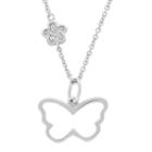 Diamonart Womens 1/10 Ct. T.w. White Cubic Zirconia Sterling Silver Pendant Necklace