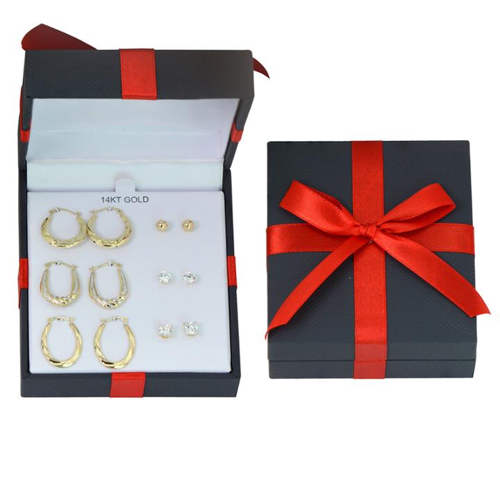 Womens Cubic Zirconia 14k Gold Jewelry Set