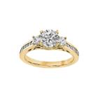 1 1/5 Ct. T.w. Diamond 14k Yellow Gold 3-stone Engagement Ring