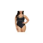 Fashion To Figure Salina Studded Plunge Swimsuit-plus