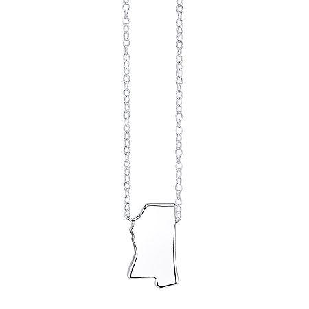 Footnotes Sterling Silver Mississippi Pendant Necklace