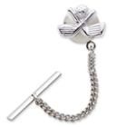 Golf Clubs Rhodium-plated Tie Tack