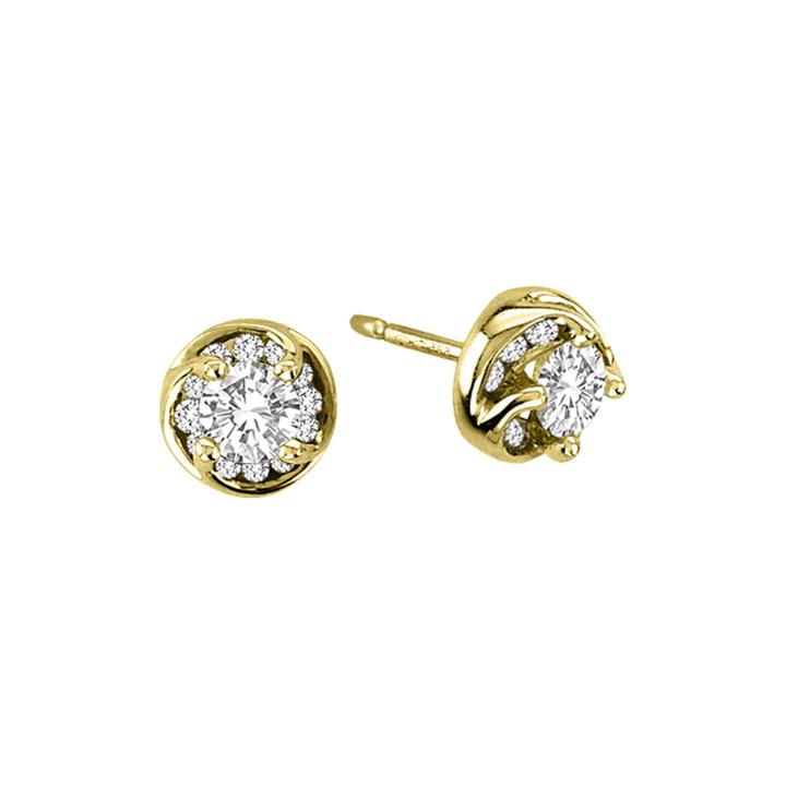 Ct. T.w. Diamond Stud Earrings In 14k Yellow Gold