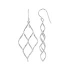 Sterling Silver Diamond-shape Drop Earrings