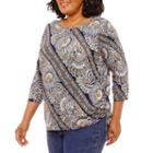 Lark Lane Must Have Asymmetrical Print Tunic- Plus