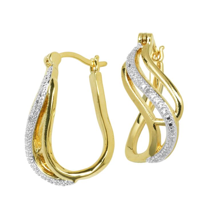 Sparkle Allure White Diamond Hoop Earrings