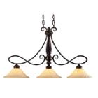 Torbellino 3-light Linear Pendant In Cordoban Bronze With Remolino Glass