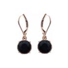 Gloria Vanderbilt Gold-tone Jet Black Crystal Drop Earrings