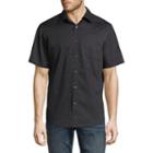 Claiborne Short Sleeve Paisley Button-front Shirt