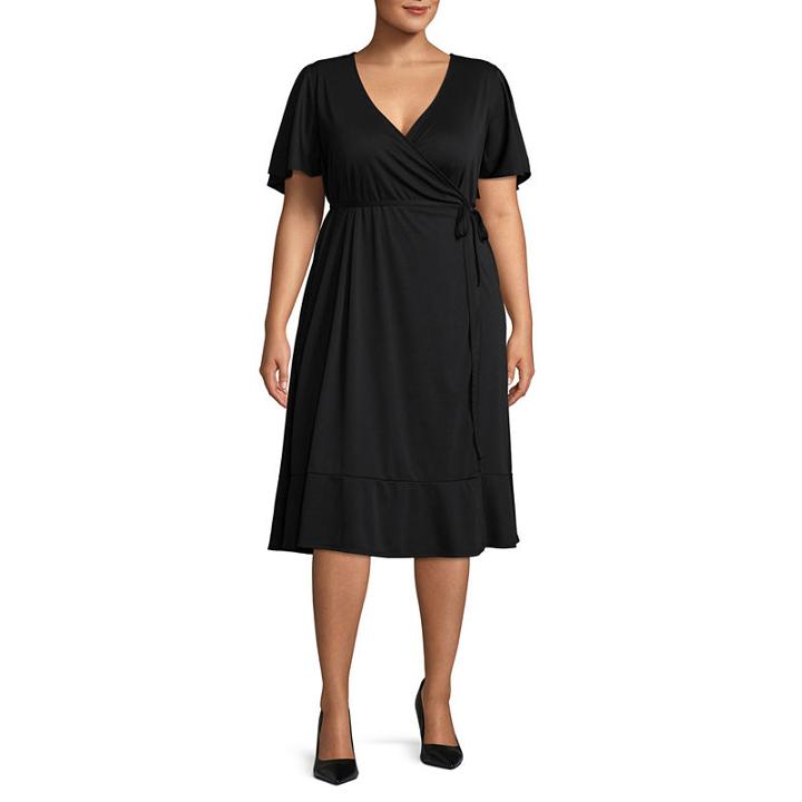 Worthington Short Sleeve Maxi Dress-plus