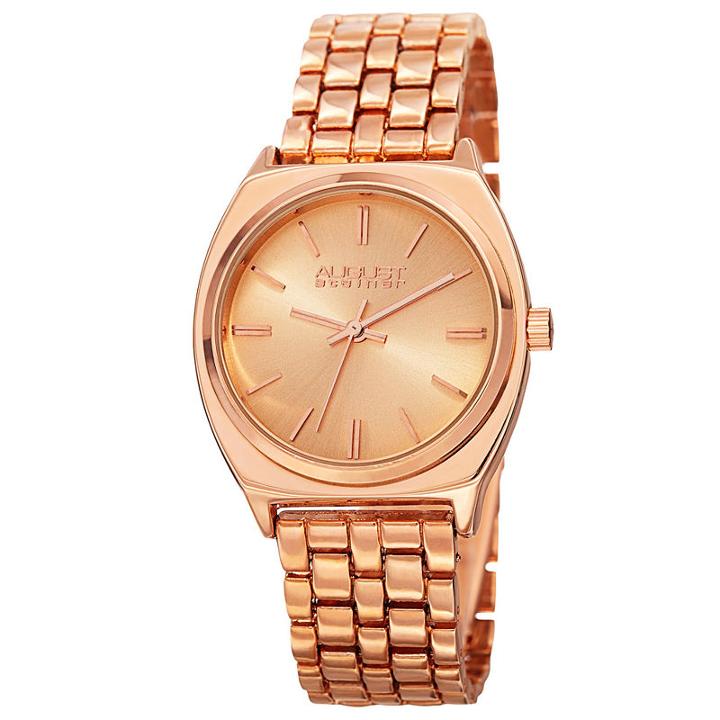 August Steiner Womens Rose Goldtone Strap Watch-as-8186rg