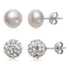 Limited Time Special! 2 Pair White Pearl Sterling Silver Earring Sets