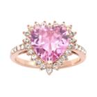 Sparkle Allure Sparkle Allure Womens 5 1/2 Ct. T.w. Lab Created Pink Brass Cocktail Ring
