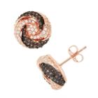 1 1/10 Ct. T.w. White Cubic Zirconia 14k Rose Gold Over Silver 12.2mm Stud Earrings