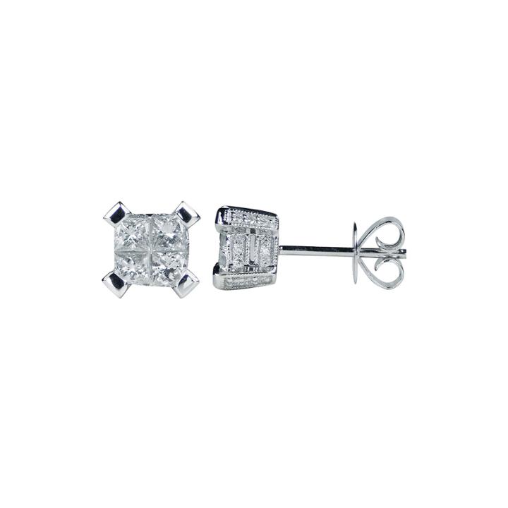 Limited Quantities 1 Ct. T.w. Diamond 14k White Gold Stud Earrings