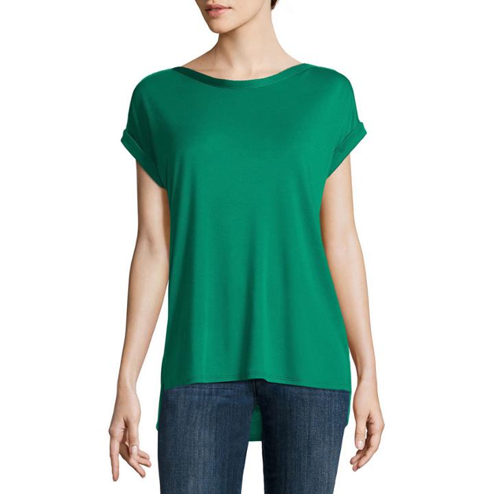 Liz Claiborne Short Sleeve Shine Trim T-shirt