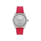 Womens Accutime Pink/silver Strap Watch