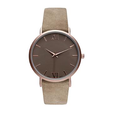 Geneva Platinum Womens Brown Strap Watch-10106