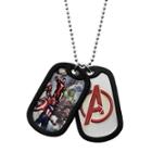 Marvel Avengers Mens Stainless Steel Double Dog Tag Pendant Necklace