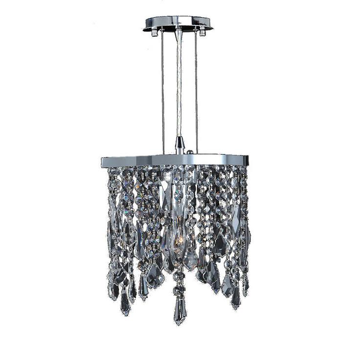 Fiona Collection 1 Light Mini Chrome Finish Crystal Pendant