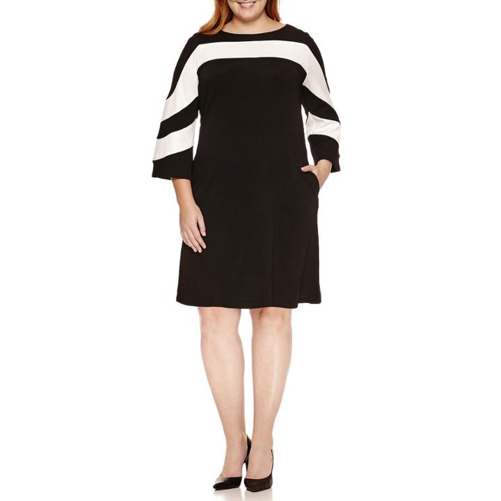 Danny & Nicole 3/4 Sleeve Sheath Dress-plus