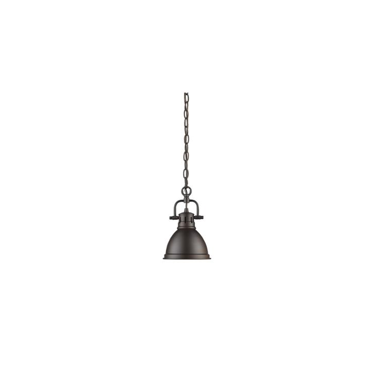 Duncan Mini Pendant With Chain In Rubbed Bronze