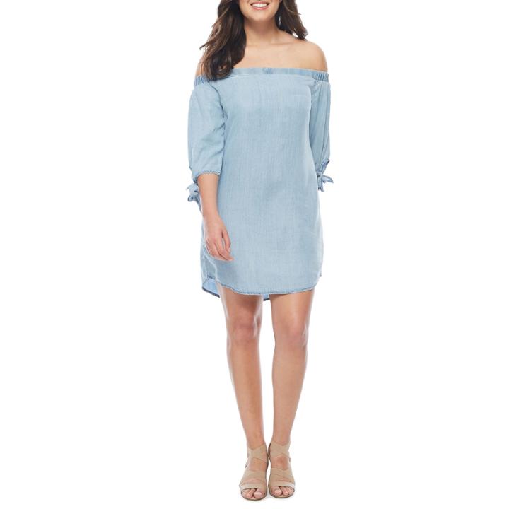 A.n.a Off The Shoulder 3/4 Sleeve Shift Dress