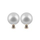 Diamond Accent Pearl 6mm Round Stud Earrings